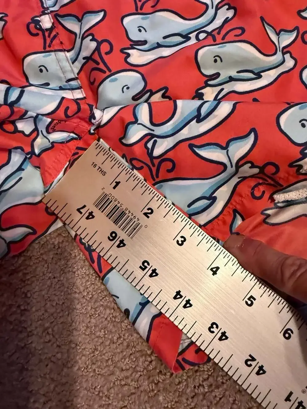 Vineyard Vines Boys Whale Pattern Swim Trunks Red